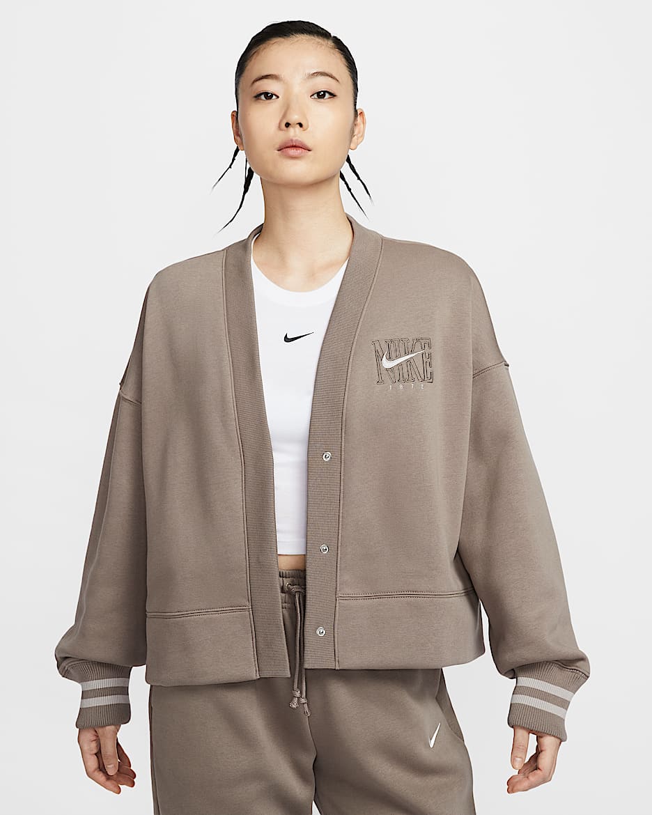 Nike Sportswear Phoenix Fleece 女子Oversize 风加绒图案开衫